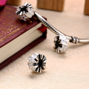 Sterling Silver Eternity White Daisy Floral Charm - Golden NYC Jewelry