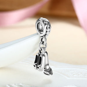 Sterling Silver Ballerina 2 PC Charm with Shoes and Attire - Golden NYC Jewelry