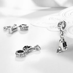 Sterling Silver Ballerina 2 PC Charm with Shoes and Attire - Golden NYC Jewelry