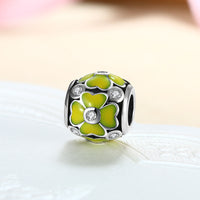 Sterling Silver Yellow Eternity Daisy Charm - Golden NYC Jewelry