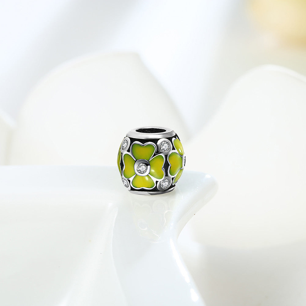 Sterling Silver Yellow Eternity Daisy Charm - Golden NYC Jewelry