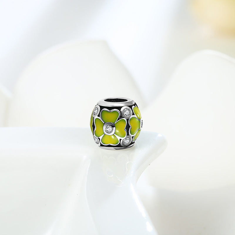 Sterling Silver Yellow Eternity Daisy Charm - Golden NYC Jewelry