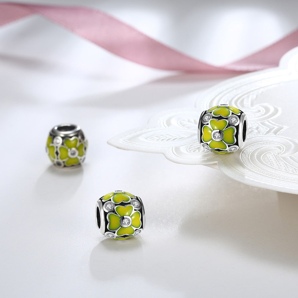 Sterling Silver Yellow Eternity Daisy Charm - Golden NYC Jewelry