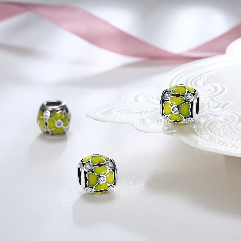 Sterling Silver Yellow Eternity Daisy Charm - Golden NYC Jewelry