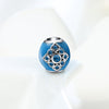 Sterling Silver Dead Sea Sapphire with Geometric Shapes Charm - Golden NYC Jewelry