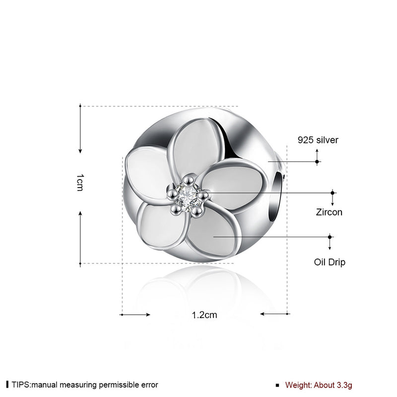 Sterling Silver Ivory Daisy Charm - Golden NYC Jewelry