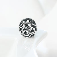 Sterling Silver Laser Cut Hollow Hearts Charm - Golden NYC Jewelry