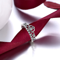 Sterling Silver Pandora Inspired Princess Eternity Ring - Golden NYC Jewelry