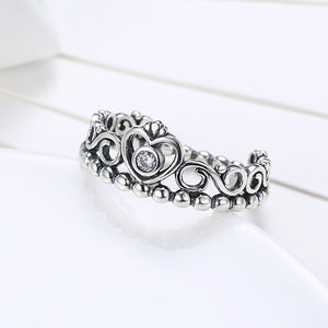Sterling Silver Pandora Inspired Princess Eternity Ring - Golden NYC Jewelry