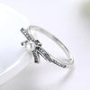 Sterling Silver Pandora Inspired Pearl Bow Ring - Golden NYC Jewelry