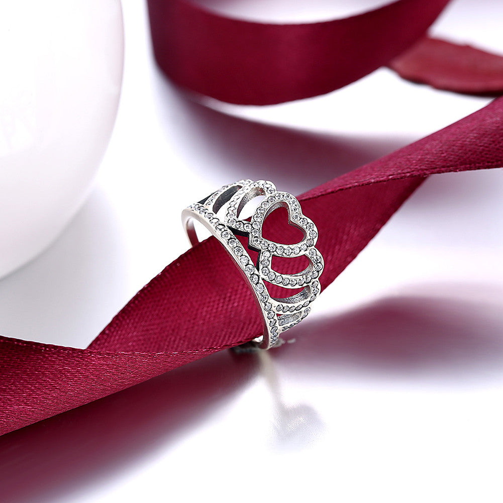 Sterling Silver Pandora Inspired Princess Crown Ring - Golden NYC Jewelry