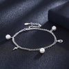Sterling Silver Pearls and Cross Bracelet