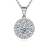 Sterling Silver Swarovski Disk Pave Necklace