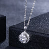 Sterling Silver Swarovski Disk Pave Necklace