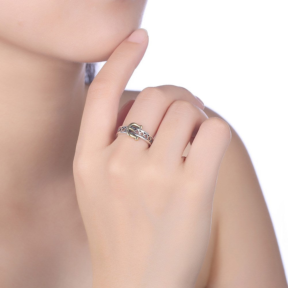 Sterling Silver Filigree Belt Buckle Ring