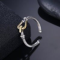 Sterling Silver Twisted Buckle Ring