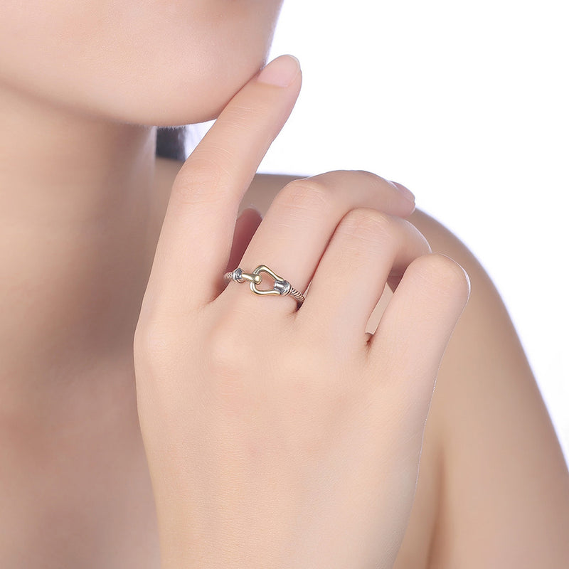 Sterling Silver Twisted Buckle Ring