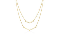 Duo Dangling Chevron Statement Necklace in 18K Gold (Multiple Options), , Golden NYC Jewelry, Golden NYC Jewelry jewelryjewelry deals, swarovski crystal jewelry, groupon jewelry,, jewelry for mom,