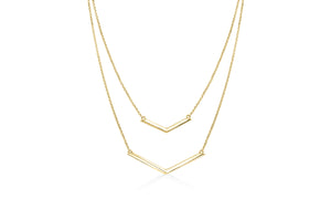 Duo Dangling Chevron Statement Necklace in 18K Gold (Multiple Options), , Golden NYC Jewelry, Golden NYC Jewelry  jewelryjewelry deals, swarovski crystal jewelry, groupon jewelry,, jewelry for mom,