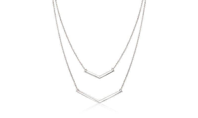 Duo Dangling Chevron Statement Necklace in 18K Gold (Multiple Options), , Golden NYC Jewelry, Golden NYC Jewelry jewelryjewelry deals, swarovski crystal jewelry, groupon jewelry,, jewelry for mom,