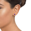 Amethyst Created Swarovski Crystal 6mm Stud Earring 14K White Gold Plated - 1.00 CT, Earring, Golden NYC Jewelry, Golden NYC Jewelry  jewelryjewelry deals, swarovski crystal jewelry, groupon jewelry,, jewelry for mom,