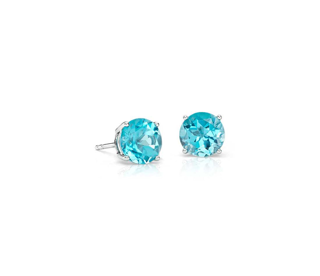 Aquamarine Swarovski Crystal 6mm Stud Earring 14K White Gold Plated - 1.00 CT, Earring, Golden NYC Jewelry, Golden NYC Jewelry  jewelryjewelry deals, swarovski crystal jewelry, groupon jewelry,, jewelry for mom,