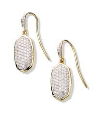 Swarovski Elements Dangling Micro-Pave Earrings in 18K Gold
