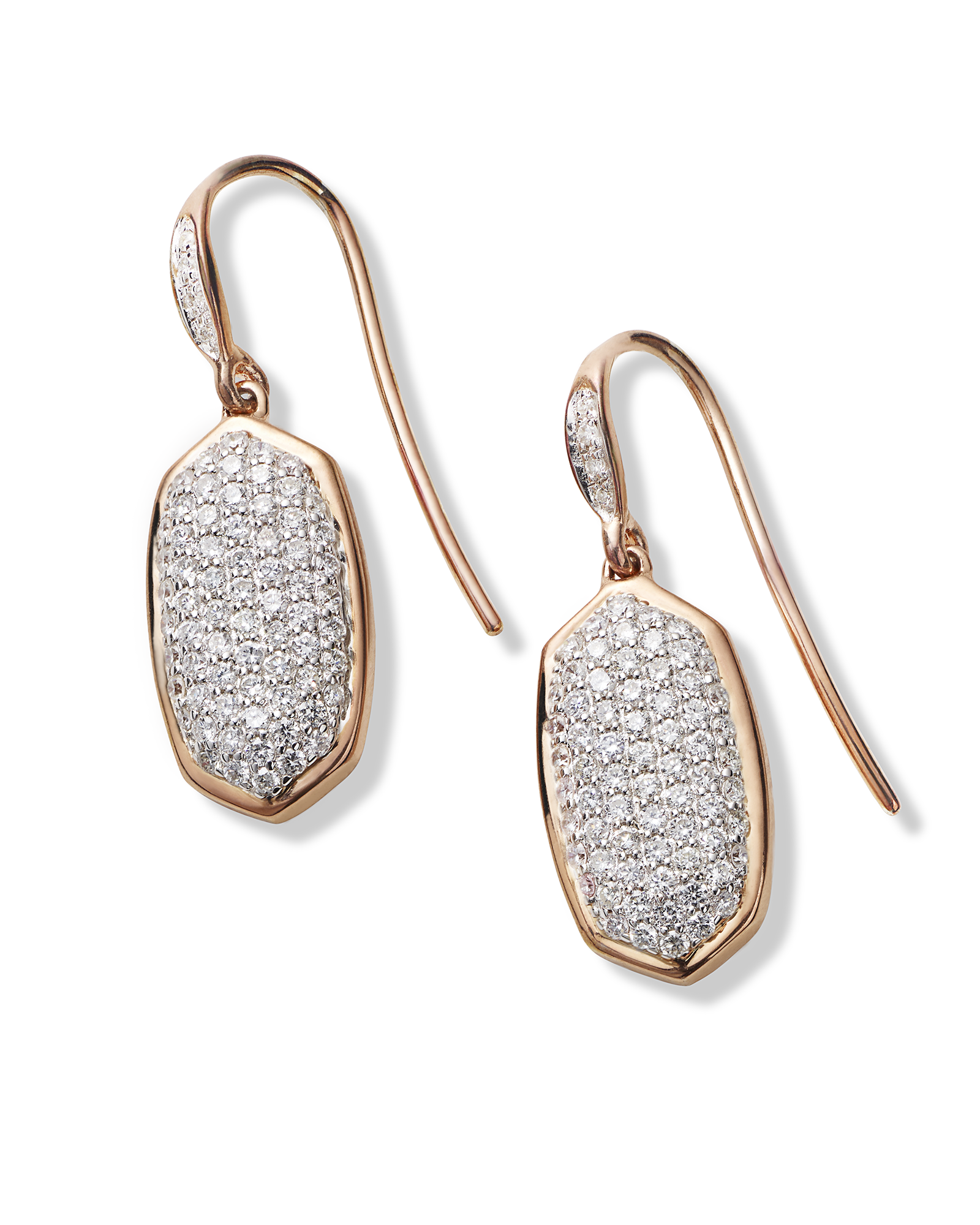 Swarovski Elements Dangling Micro-Pave Earrings in 18K Gold