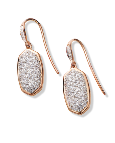 Swarovski Elements Dangling Micro-Pave Earrings in 18K Gold