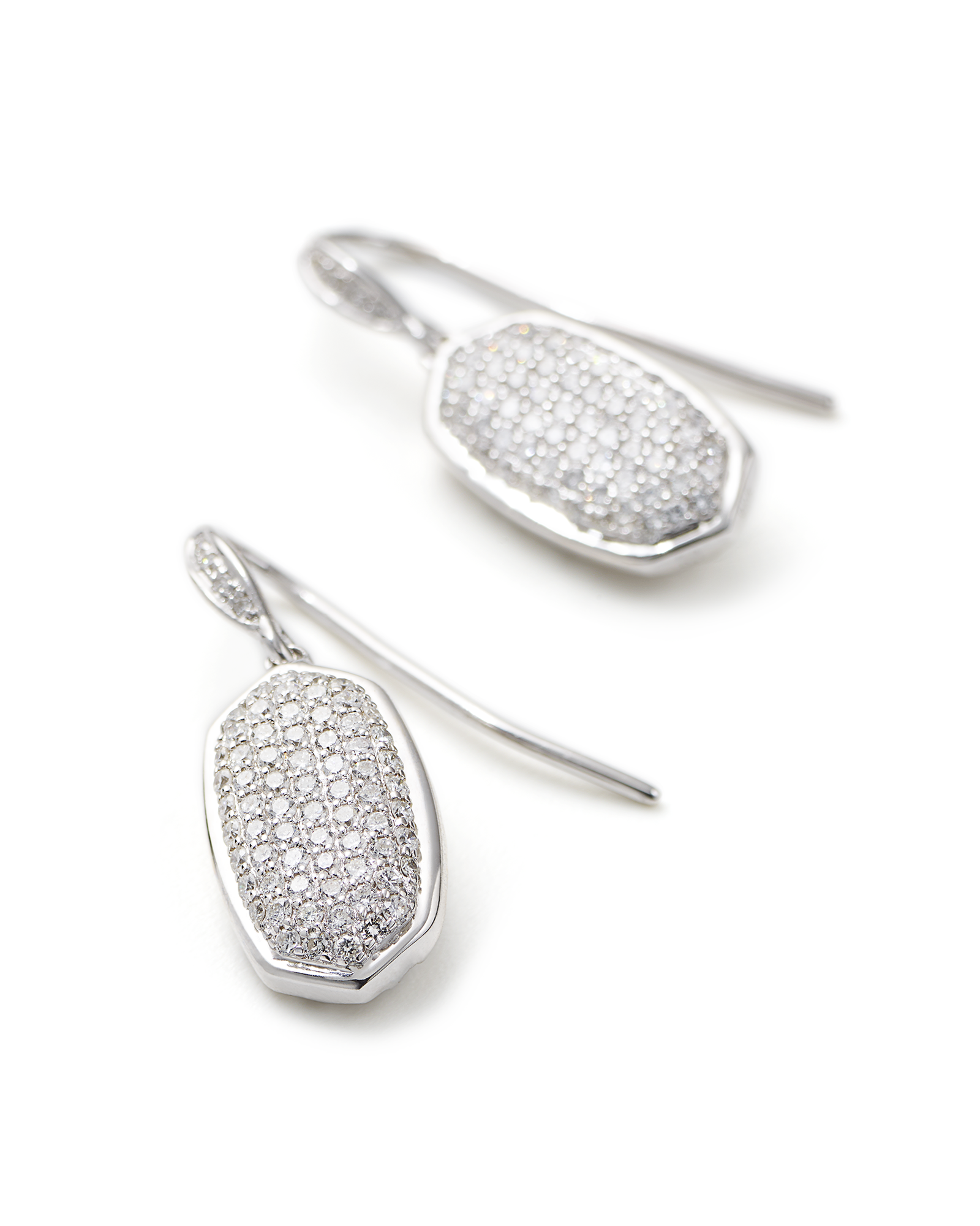 Swarovski Elements Dangling Micro-Pave Earrings in 18K Gold
