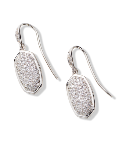 Swarovski Elements Dangling Micro-Pave Earrings in 18K Gold
