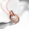 Austrian Elements Intertwined Duo Pendant Necklace in 14K Rose Gold