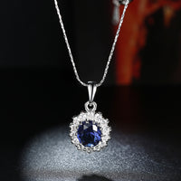 Sapphire Blossoming Pave Necklace Gemstone