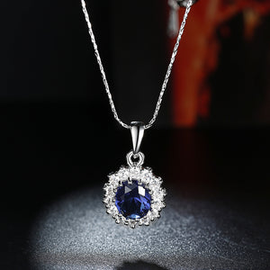 Sapphire Blossoming Pav'e Necklace Gemstone