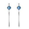 Sterling Silver Blue Rhombus Swarovski Drop Earrings