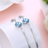 Sterling Silver Blue Rhombus Austrian Drop Earrings