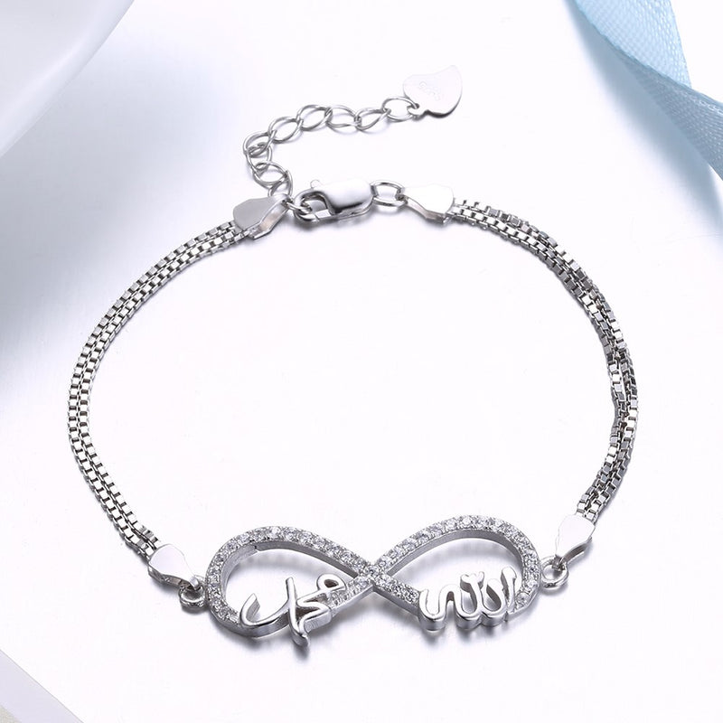 Sterling Silver Austrian Pave Infinity Bracelet