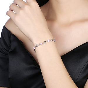 15.00 CT Pink Topaz Heart Sterling Silver Bracelet, Bracelet, Golden NYC Jewelry, Golden NYC Jewelry  jewelryjewelry deals, swarovski crystal jewelry, groupon jewelry,, jewelry for mom,