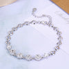 Pave Flower Cluster Austrian Cystal Sterling Silver Bracelet