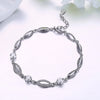 Pave Flower Geometric Austrian Cystal Sterling Silver Bracelet