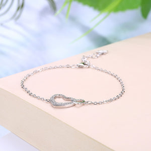 Pave Heart Sterling Silver Bracelet