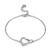 Pave Heart Sterling Silver Bracelet