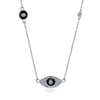 Austrian Crystal 24K White Gold over Sterling Silver Protection from Evil Eye Necklace - Golden NYC Jewelry