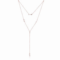 Swarovski Crystal 18K Rose Gold LOVE Layered Necklace - Golden NYC Jewelry