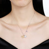 Swarovski Crystal 18K White Gold over Sterling Silver Two Tone Snowflake Necklace - Golden NYC Jewelry