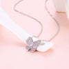 Swarovski Crystal 18K White Gold over Sterling Silver Pink Topaz Butterfly Necklace - Golden NYC Jewelry