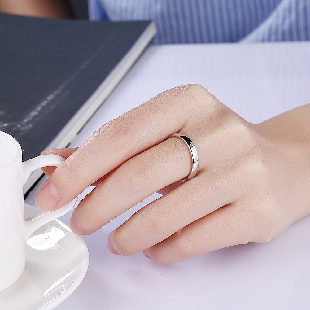 Sterling Silver Sleek Mini Stone Ring