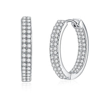 Sterling Silver Pav'v Swarovski Hoops