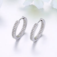 Sterling Silver Pav'v Swarovski Hoops