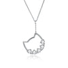 Sterling Silver Swarovski Cat Pendant Necklace - Silver